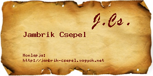 Jambrik Csepel névjegykártya