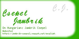 csepel jambrik business card
